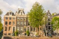 Typical Amsterdam Houses on the Canal Quay Royalty Free Stock Photo