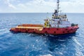 A typical anchor handling tug boat at oil field