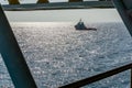 A typical anchor handling tug boat at oil field