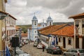 View to historic center of Diamantina with Metropolitan cathedral, Minas Gerais, Brazil