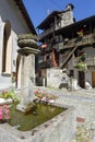 Typical ancient wodden house at Malvaglia on Blenio valley