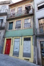 Typical Antique Portuguese Architecture: Colorful Facade with Old Windows - Portugal