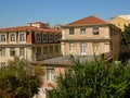 Typical apartment building in pastel colors in Lisbon, Portugal