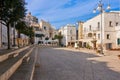 Typical Apulian Buildings At Small Square Polignano a Mare - Metropolitan City of Bari - Apulia - Italy Royalty Free Stock Photo