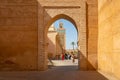 Typical arabic arch of a medina in Marrakech. Morocco October 2019