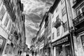The shopping street in the old city of Coimbra Portugal Royalty Free Stock Photo