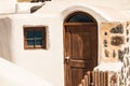 Typical architecture of houses on the island of Santorini in Greece in the Cyclades Royalty Free Stock Photo