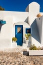 Typical architecture of houses on the island of Santorini in Greece in the Cyclades Royalty Free Stock Photo