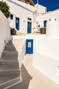 Typical architecture of houses on the island of Santorini in Greece in the Cyclades Royalty Free Stock Photo