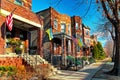 Typical architecture in the Ukrainian Village at Chicago, USA