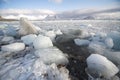 Typical Arctic landscape - sea, glacier, mountains