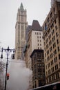 Typical atmosphere of the streets of New York in gray weather in winter Royalty Free Stock Photo