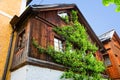 Typical Austrian Alpine house with bright flowers, Hallstatt, Austria, Europe Royalty Free Stock Photo