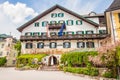 Typical austrian building on the main square of austrian village