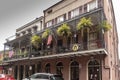 Typical balconied building in the French Quarter of New Orleans