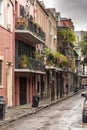 Typical balconied building in the French Quarter of New Orleans Royalty Free Stock Photo