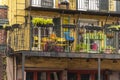 Typical balconied building in the French Quarter of New Orleans Royalty Free Stock Photo