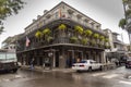 Typical balconied building in the French Quarter of New Orleans