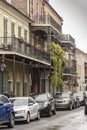 Typical balconied street in the French Quarter of New Orleans