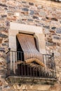 Typical balcony of the old town of Caceres Royalty Free Stock Photo