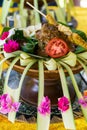 Typical balinese food with beautiful decoration