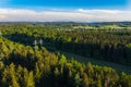 Typical bavarian countryside aerial view