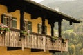 Typical bavarian house with wooden balcony. Berchtesgaden. Germany