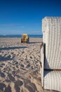 Typical beach chairs on the beach in Ahlbeck, Germany