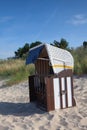 Typical beach chairs on the beach, Baltic coast, Germany