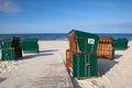 Typical beach chairs on the beach, Baltic coast, Germany