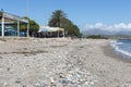 Typical beach restaurants on the shore, in puntas de calnegre, Spain