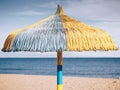 Typical beach umbrella in Torremolinos, Spain