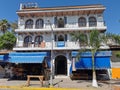 Typical beautiful colorful tourist street sidewalk city Puerto Escondido Mexico