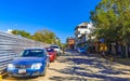 Typical beautiful colorful tourist street sidewalk city Puerto Escondido Mexico