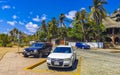 Typical beautiful colorful tourist street sidewalk city Puerto Escondido Mexico