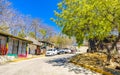 Typical beautiful colorful tourist street sidewalk city Puerto Escondido Mexico