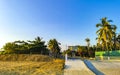 Typical beautiful colorful tourist street sidewalk city Puerto Escondido Mexico Royalty Free Stock Photo