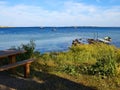 Typical beautiful Danish coastline landscape in the summer