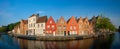 Canal and old houses. Bruges Brugge , Belgium Royalty Free Stock Photo