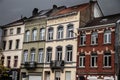 Typical Belgian colorful architecture and Flemish stile of houses