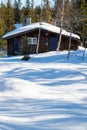 Typical black Norwegian cabin