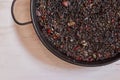 Typical black Spanish rice. Traditional paella made with rice and squid ink Royalty Free Stock Photo