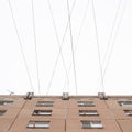 Typical block of flats conected with multiple wires Royalty Free Stock Photo