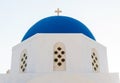 Typical blue cupola of a church in Santorini Royalty Free Stock Photo