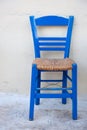 Typical blue Greek chair