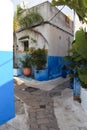 Typical blue house of Oudayas in rabat morocco