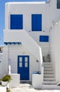 Typical blue and white painted house in Chora