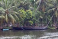 Typical boat scenery for the backwaters of Alappuzha