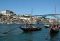 Typical boats at oporto city Royalty Free Stock Photo