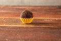 Typical brazilian brigadeiros, over wooden board